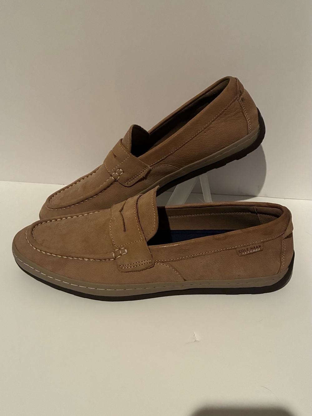 Cole Haan Men’s Tan Suede Penny Loafers